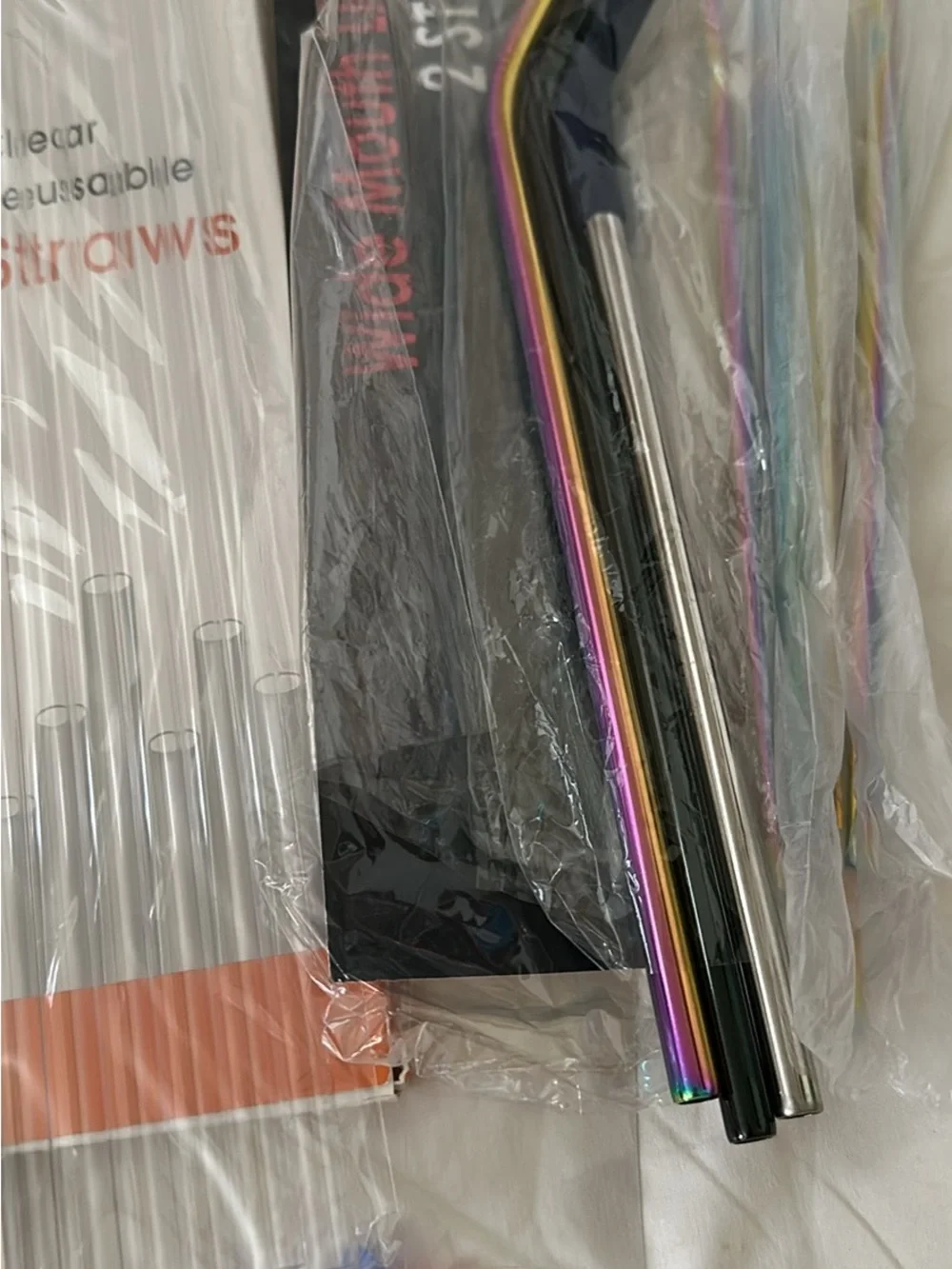 Reusable Rainbow Stainless Steel Drinking Straws - Multi-Color Bundle
